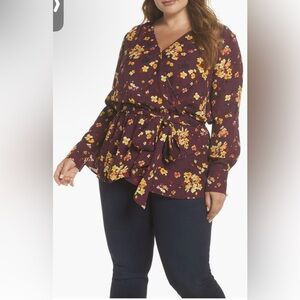 ***3 for $30***Size 3X Gibson wrap tie blouse